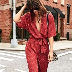 Urban Outfitters Bezel Wrap Belted Jumpsuit Medium